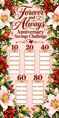 Forever and Always Anniversary Savings Challenge 3x6 in (A6) No hole punch
