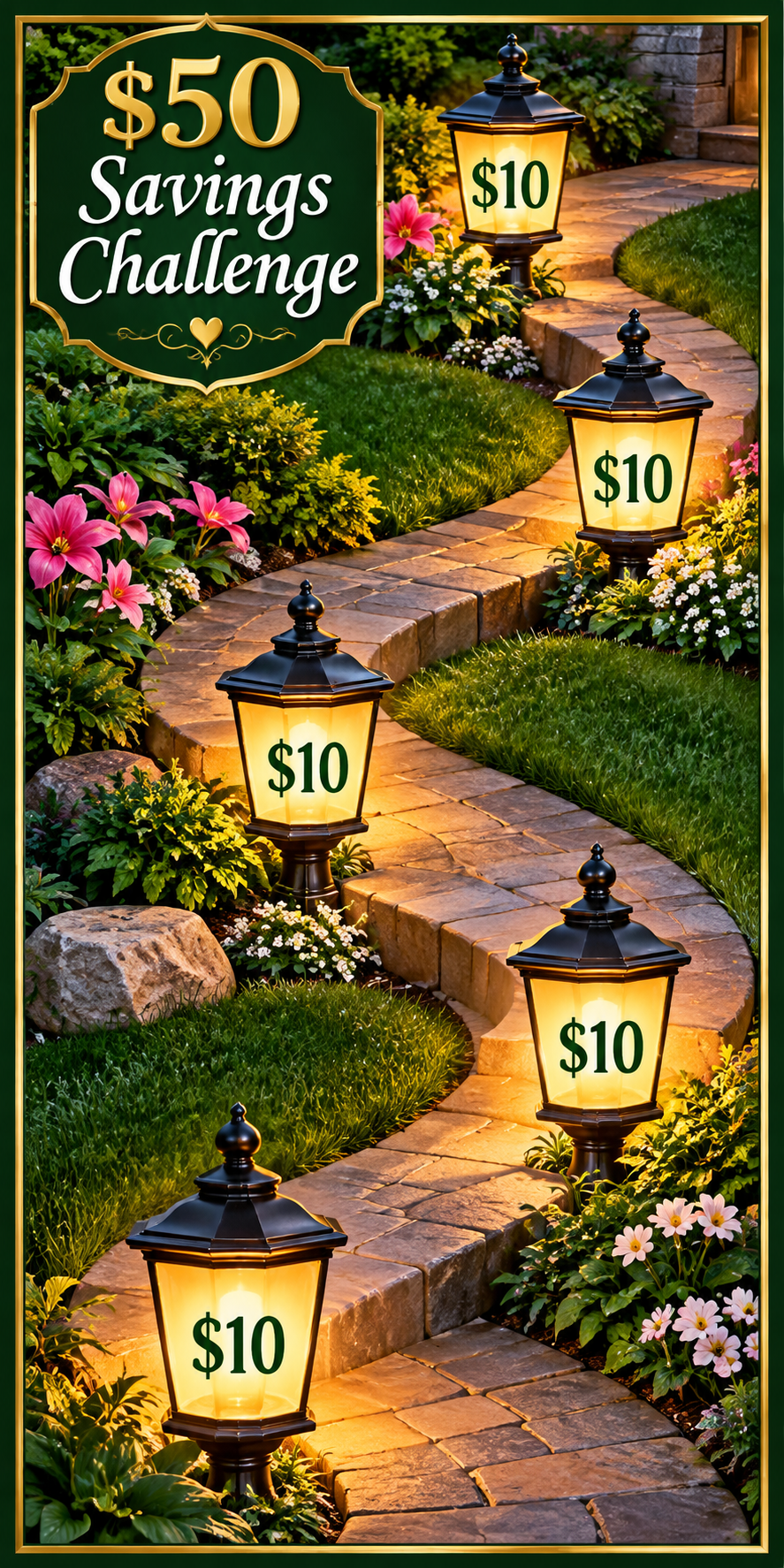 Lighted Path $50 Savings Challenge 3x6 in (A6) No hole punch