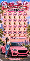 One Wish: New Car $2000 Savings Challenge Down Payment (A6)