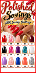 Polished Savings $100 Savings Challenge 3x6 in (A6) No hole punch